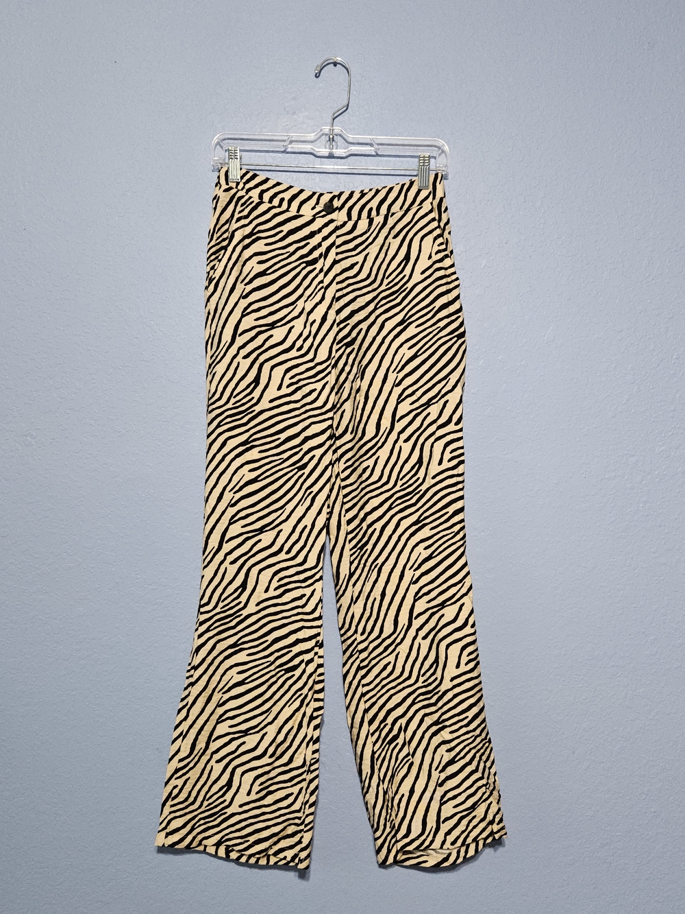 Sincerly Jules Black & Cream Zebra Print Wide-Leg Trousers
